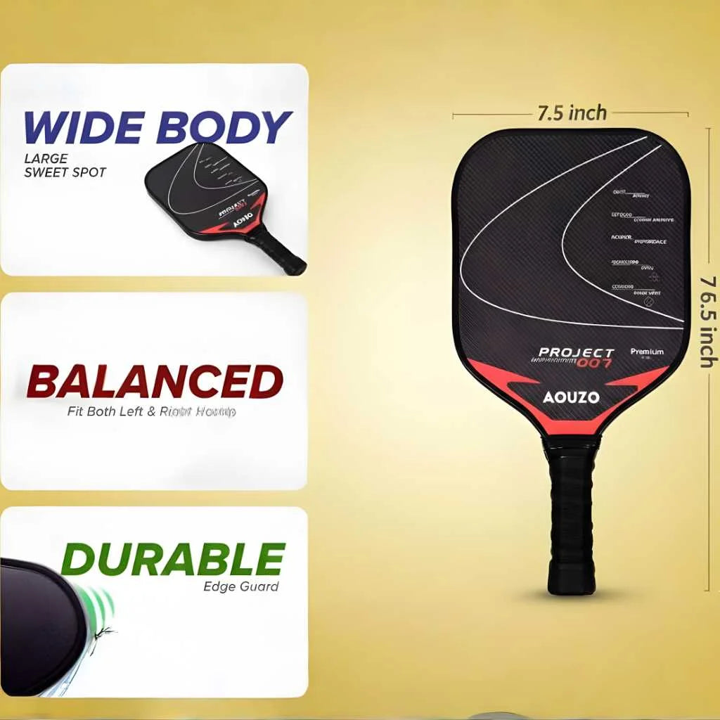 Aouzo Lightweight Carbon Fiber Material Pickleball Paddles