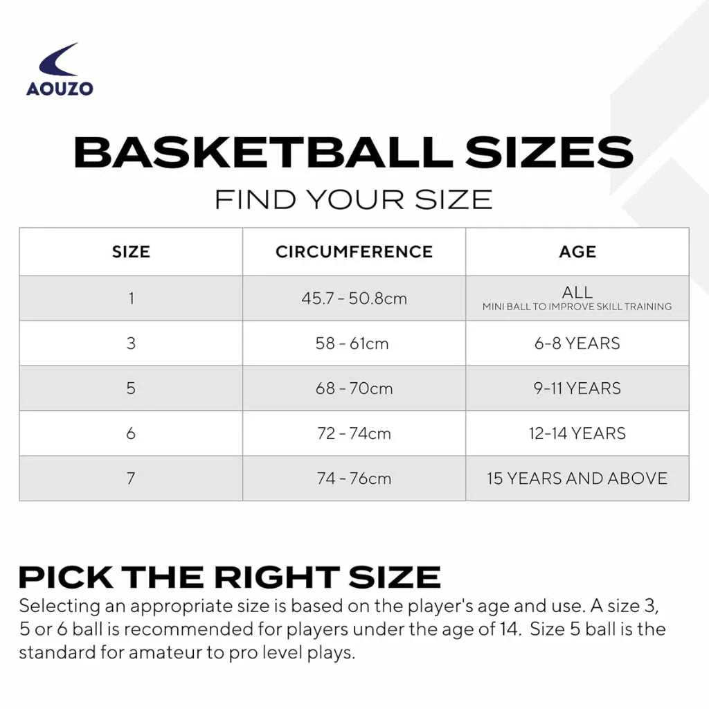 Aouzo Top Grip Rubber Basketball Ball Size 7