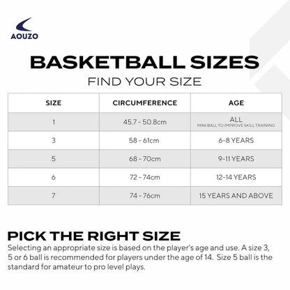 Aouzo Top Grip Rubber Basketball Ball Size 7